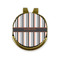 Gray Stripes Golf Ball Marker - Hat Clip - Gold