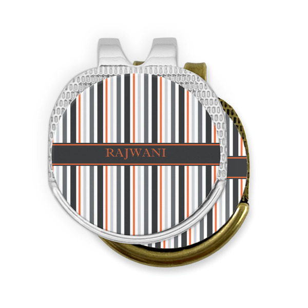 Gray Stripes Golf Ball Marker Hat Clip - PARENT/MAIN