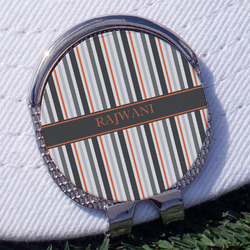 Gray Stripes Golf Ball Marker - Hat Clip