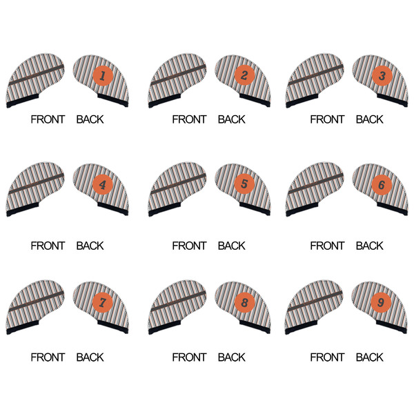 Gray Stripes Golf Club Covers - APPROVAL (set of 9)