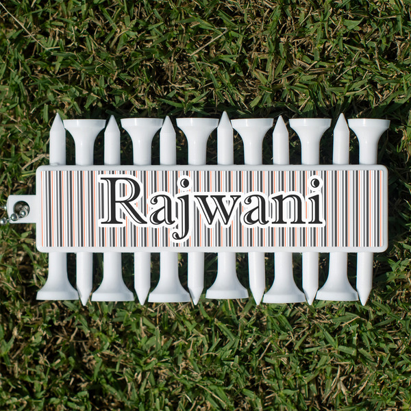 Custom Gray Stripes Golf Tees & Ball Markers Set (Personalized)