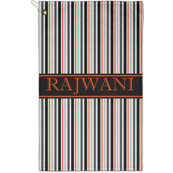 Gray Stripes Golf Towel - Poly-Cotton Blend - Small w/ Name or Text