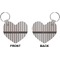 Gray Stripes Heart Keychain (Front + Back)