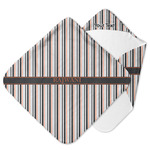 Gray Stripes Hooded Baby Towel (Personalized)