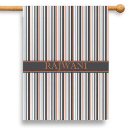 Gray Stripes 28" House Flag - Double Sided (Personalized)