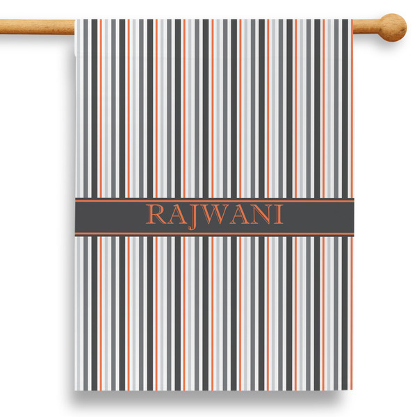 Custom Gray Stripes 28" House Flag - Double Sided (Personalized)