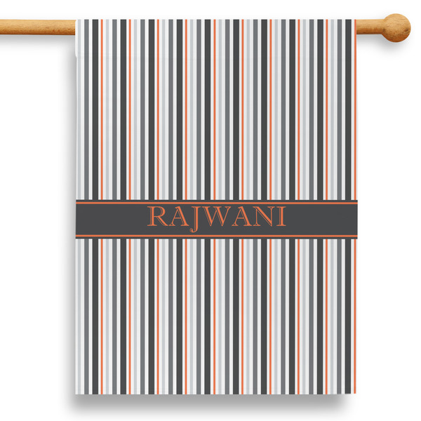 Custom Gray Stripes 28" House Flag (Personalized)