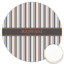 Gray Stripes Printed Cookie Topper - 3.25" (Personalized)