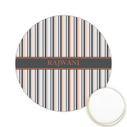 Gray Stripes Printed Cookie Topper - 2.15" (Personalized)