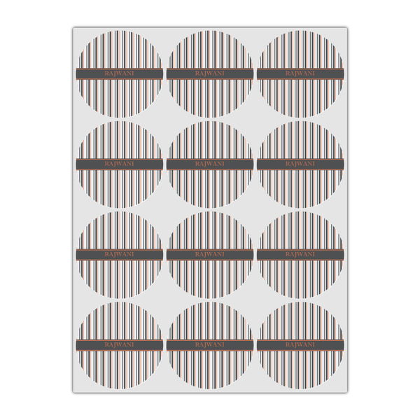 Gray Stripes Icing Circle - Small - Set of 12