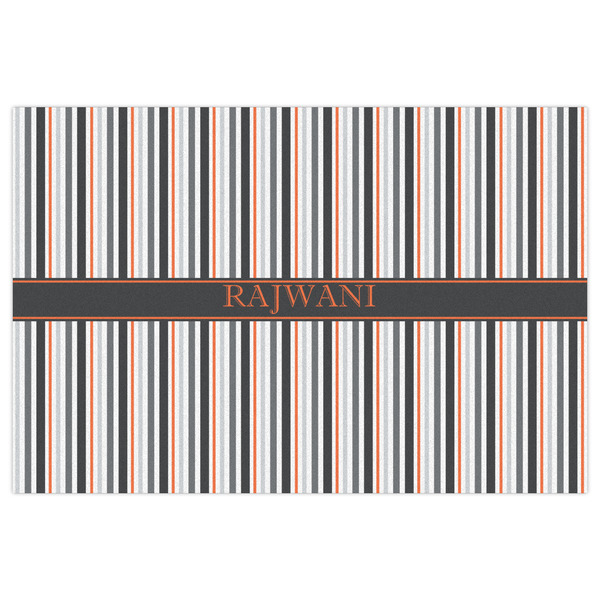 Gray Stripes Indoor / Outdoor Rug - 4'x6' - Front Flat