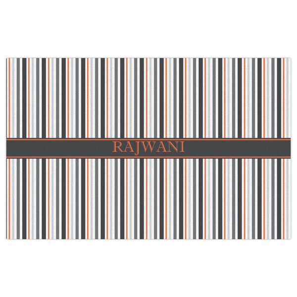 Gray Stripes Indoor / Outdoor Rug - 5'x8' - Front Flat