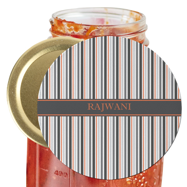 Custom Gray Stripes Jar Opener (Personalized)