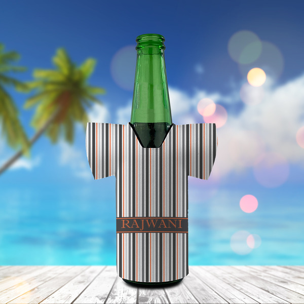 Gray Stripes Jersey Bottle Cooler - LIFESTYLE