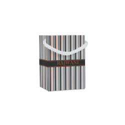 Gray Stripes Jewelry Gift Bags - Gloss (Personalized)
