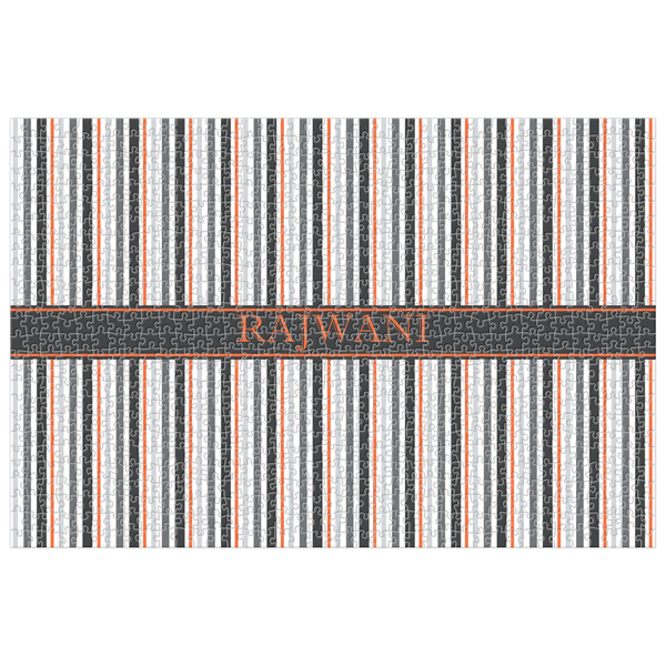 Custom Gray Stripes 1014 pc Jigsaw Puzzle (Personalized)