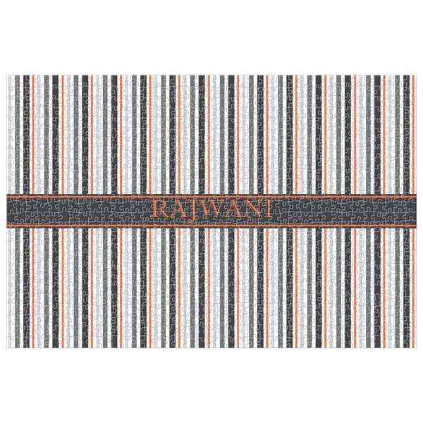 Custom Gray Stripes Jigsaw Puzzle - 1000-piece (Personalized)
