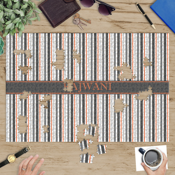 Gray Stripes Jigsaw Puzzle 1014 Piece - In Context