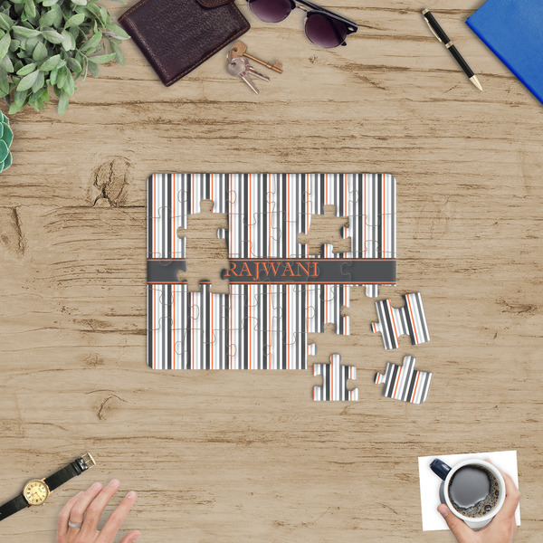 Gray Stripes Jigsaw Puzzle 30 Piece - In Context