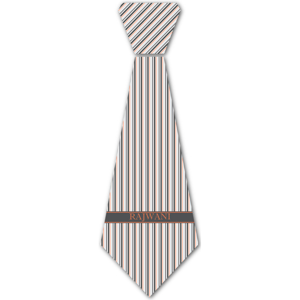 Custom Gray Stripes Iron On Tie - 4 Sizes w/ Name or Text