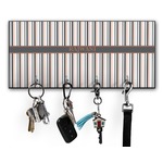 Gray Stripes Key Hanger w/ 4 Hooks w/ Name or Text