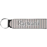 Gray Stripes Neoprene Keychain Fob (Personalized)