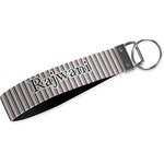 Gray Stripes Wristlet Webbing Keychain Fob (Personalized)