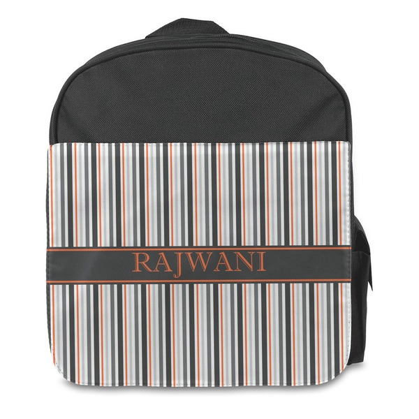 Gray Stripes Kids Backpack - Front