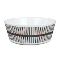 Gray Stripes Kid's Bowl (Personalized)