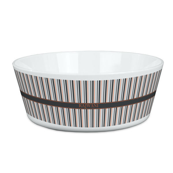 Custom Gray Stripes Kid's Bowl (Personalized)