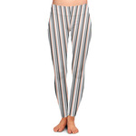 Gray Stripes Ladies Leggings - Large