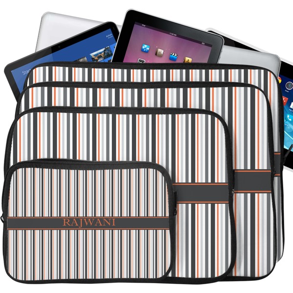 Gray Stripes Laptop Case Sizes