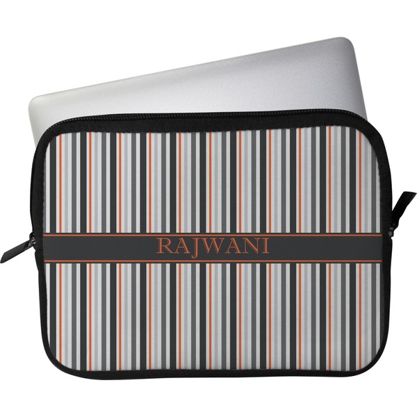 Custom Gray Stripes Laptop Sleeve / Case - 15" (Personalized)