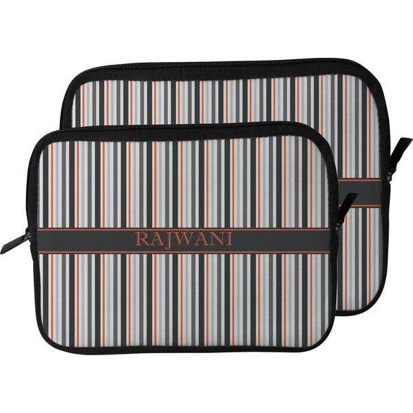 Gray Stripes Laptop Sleeve (Size Comparison)