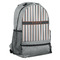 Gray Stripes Large Backpack - Gray - Angled View