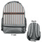 Gray Stripes Large Backpack - Gray - Front & Back View