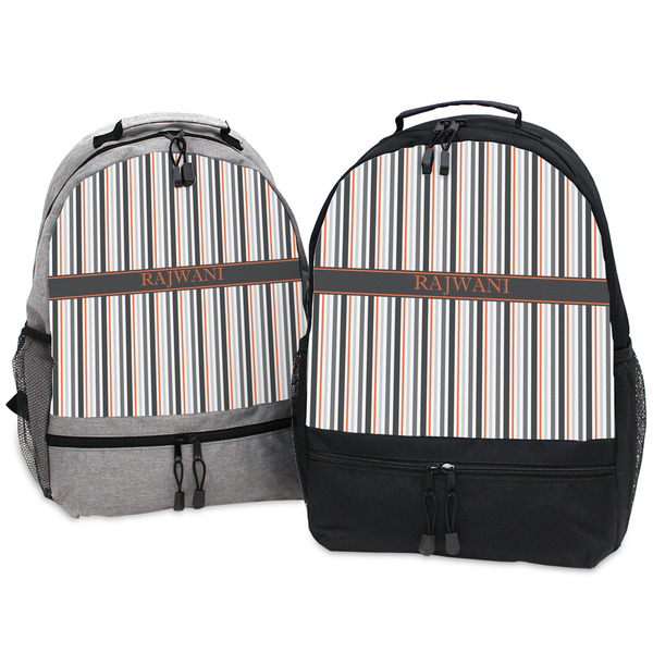 Gray Stripes Large Backpacks - Both