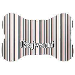 Gray Stripes Bone Shaped Dog Food Mat (Personalized)