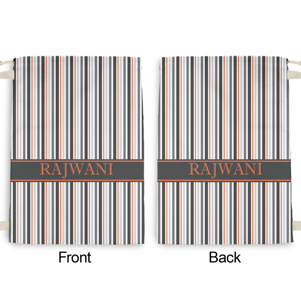 Gray Stripes Large Laundry Bag - Front & Back View