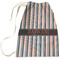 Gray Stripes Large Laundry Bag - Front View