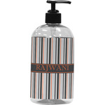 Gray Stripes Plastic Soap / Lotion Dispenser (Personalized)