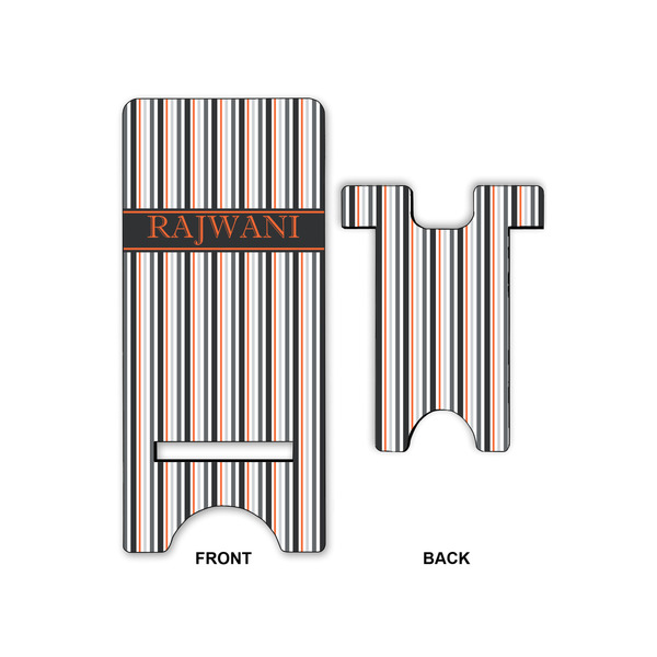 Gray Stripes Large Phone Stand - Front & Back