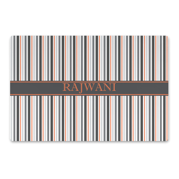 Custom Gray Stripes Large Rectangle Car Magnet (Personalized)