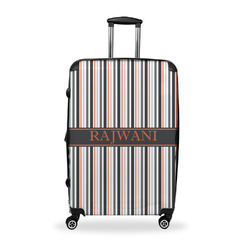 Gray Stripes Suitcase - 28" Large - Checked w/ Name or Text