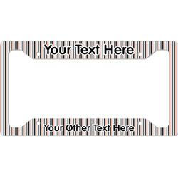 Gray Stripes License Plate Frame - Style A (Personalized)