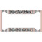 Gray Stripes License Plate Frame (Personalized)