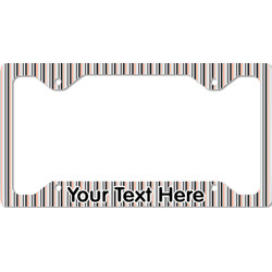 Gray Stripes License Plate Frame - Style C (Personalized)