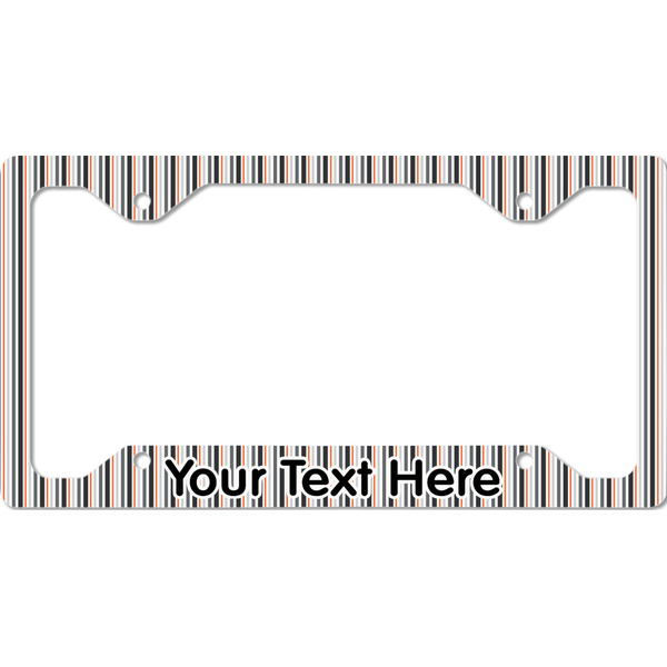 Custom Gray Stripes License Plate Frame - Style C (Personalized)