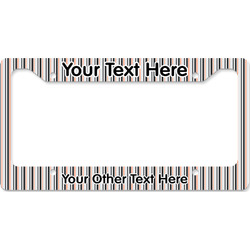 Gray Stripes License Plate Frame - Style B (Personalized)