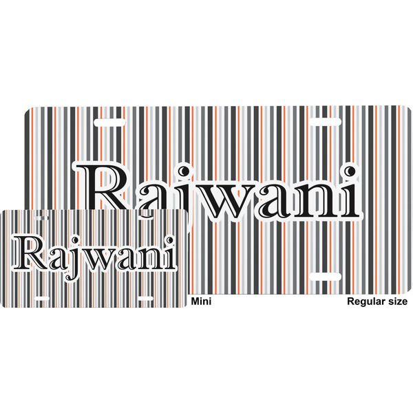 Gray Stripes License Plate (Sizes)